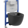 Mexen Lena onderbouw WC-set Fenix XS-F met WC-pot, zwart mat - 6803322XX85