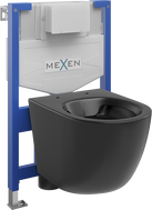 Mexen Lena podžbukni WC set Fenix XS-F s WC školjkom, crni mat - 6803322XX85