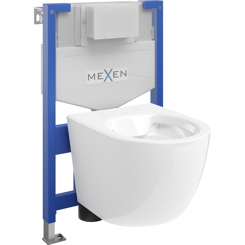 Mexen Lena podometni WC komplet stela Fenix XS-F z WC skledo, beli sijaj - 6803322XX00