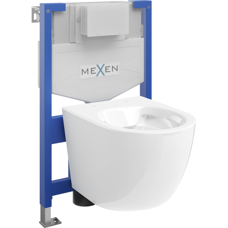 Mexen ingebouwd toiletset frame Fenix XS-F met WC-kom Lena, wit glans - 6803322XX00