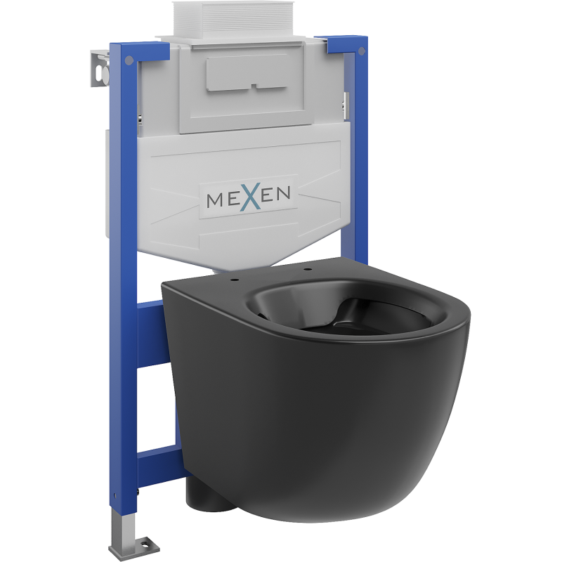 Mexen Lena ensemble encastré WC châssis Fenix XS-U avec cuvette WC, noir mat - 6853322XX85