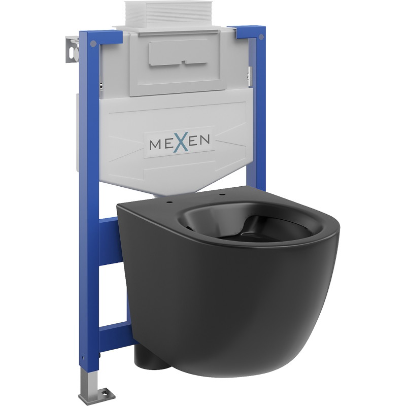 Mexen Lena ugradbeni WC set stelaža Fenix XS-U s WC školjkom, crni mat - 6853322XX85