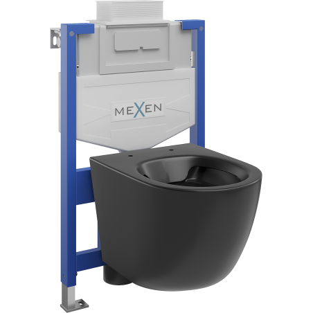 Mexen Lena onderbouwset WC-frame Fenix XS-U met WC-pot, matzwart - 6853322XX85