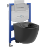 Mexen Lena ensemble encastré WC châssis Fenix XS-U avec cuvette WC, noir mat - 6853322XX85