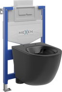 Mexen Lena Set fir ënnerdaach WC Montagestruktur Fenix XS-U mat WC Schossel, schwaarz mat - 6853322XX85