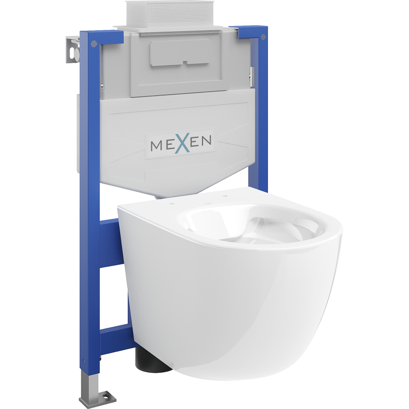 Mexen ensemble encastré WC cadre Fenix XS-U avec cuvette WC Lena, blanc brillant - 6853322XX00