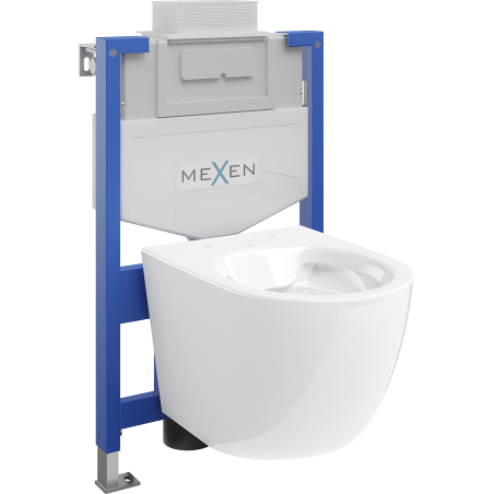 Mexen Lena WC-seinään asennettava sarja Fenix XS-U kehikko WC kulho, kiiltävä valkoinen - 6853322XX00