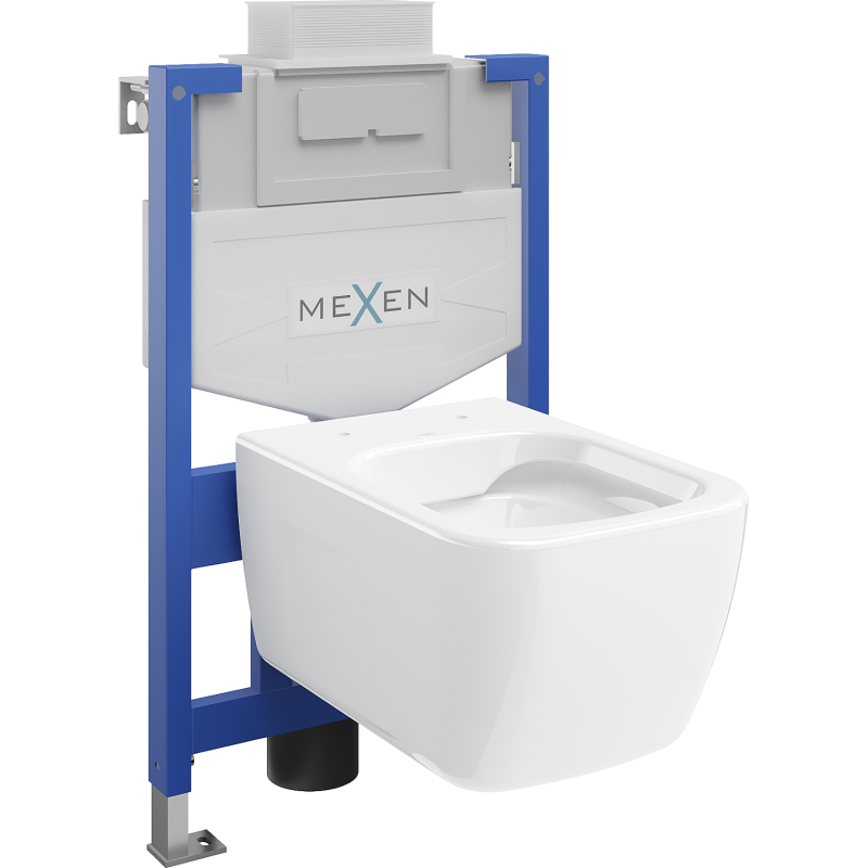 Mexen conjunto empotrado WC marco Fenix XS-U con taza WC Margo, blanco brillante - 6853342XX00