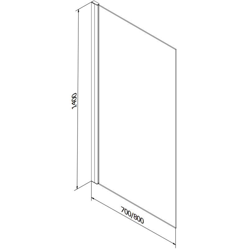 Mexen Alex mampara de baño de 1 hoja 80 x 140 cm, rejilla negra fija - 893-080-000-70-77