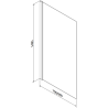 Mexen Cube bañera rectangular 170 x 80 cm con revestimiento y mampara de 1 hoja 70 cm, diseño negro fijo