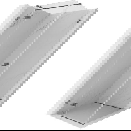 Mexen Lunar T cabine de douche pivotante gauche 90 x 90 cm, transparent, gris canon brossé - 834T-090-090-66-00-L