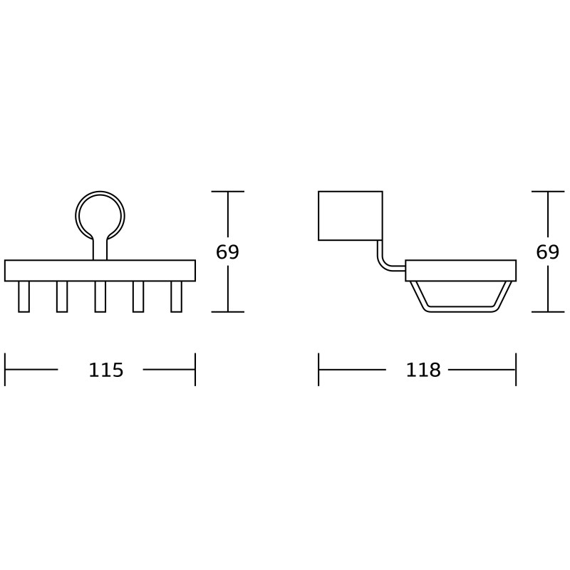 Mexen Base porta sapone, cromo - 7088251-00