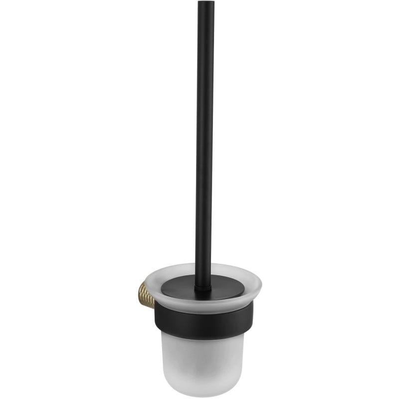 Mexen Base brosse de toilette, noire/dorée - 7088250-57