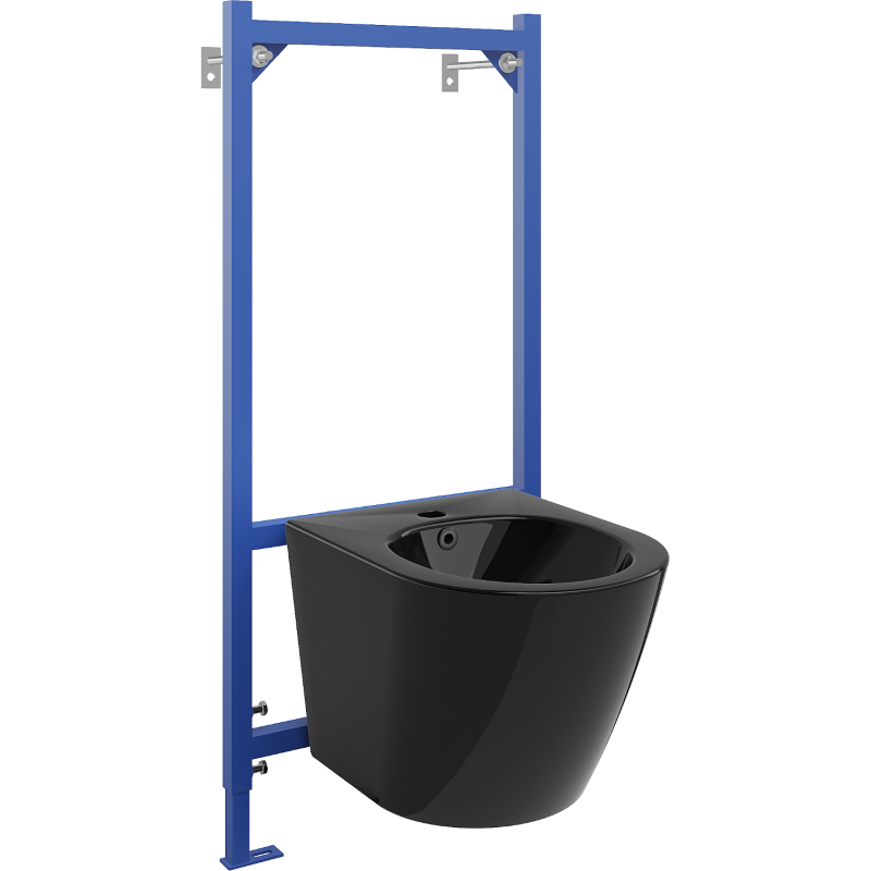 Mexen Fenix B concealed bidet frame set with Lena bidet, black gloss - 69935224870