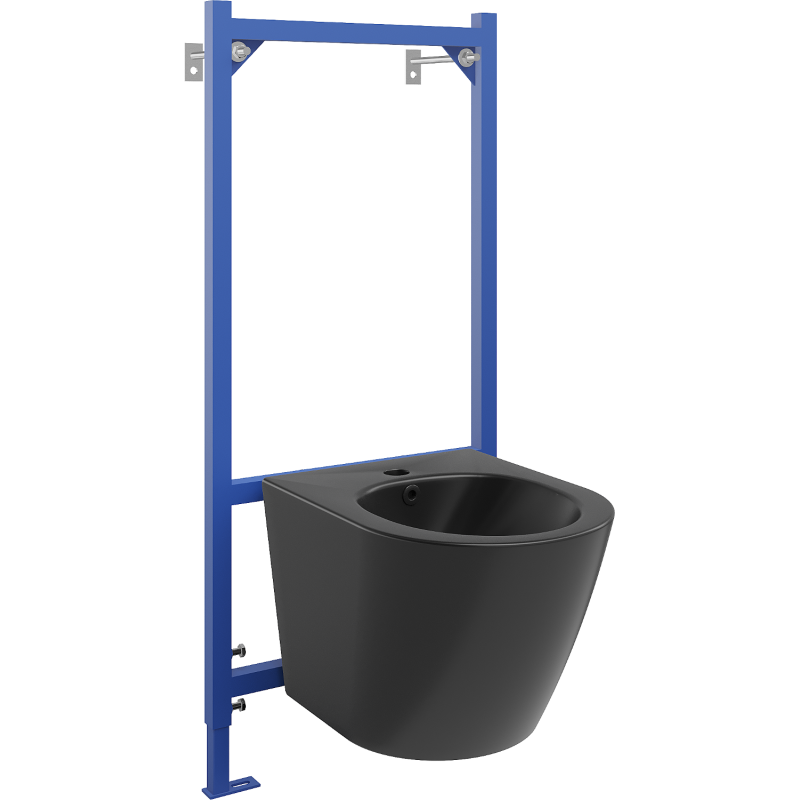 Mexen Lena inbyggnadsset bidé ställning Fenix B med bidé, svart matt - 69935224885