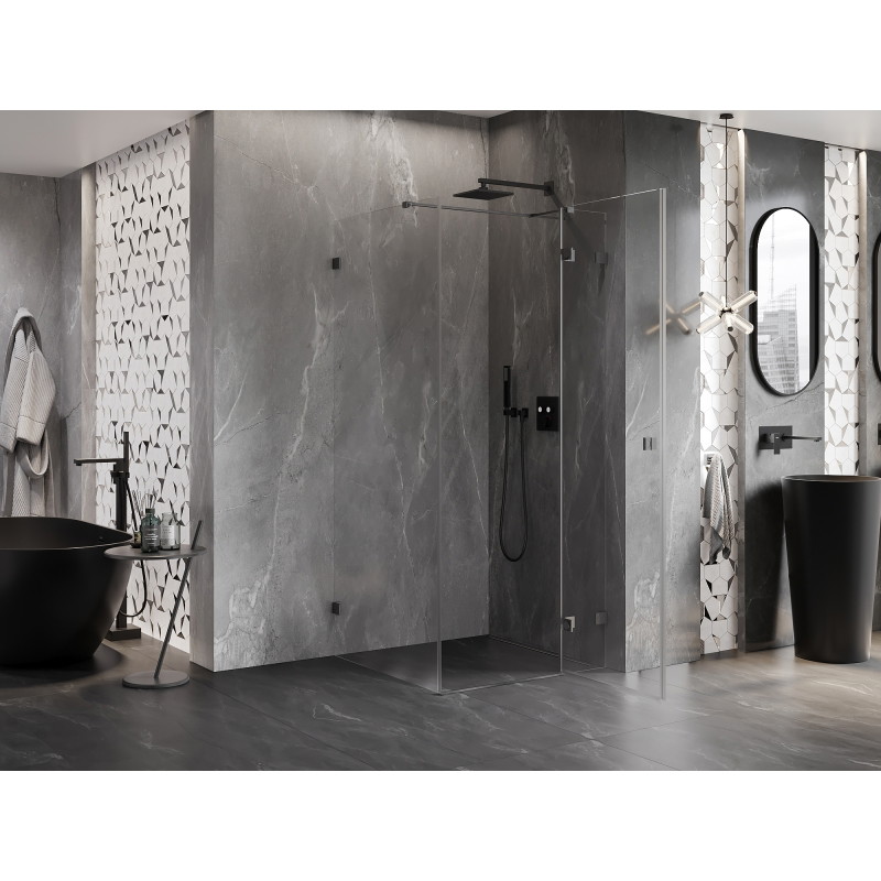 Mexen Lunar T parema tiibdušikabiin 90 x 90 cm, läbipaistev, harjatud relvade hall - 834T-090-090-66-00-P
