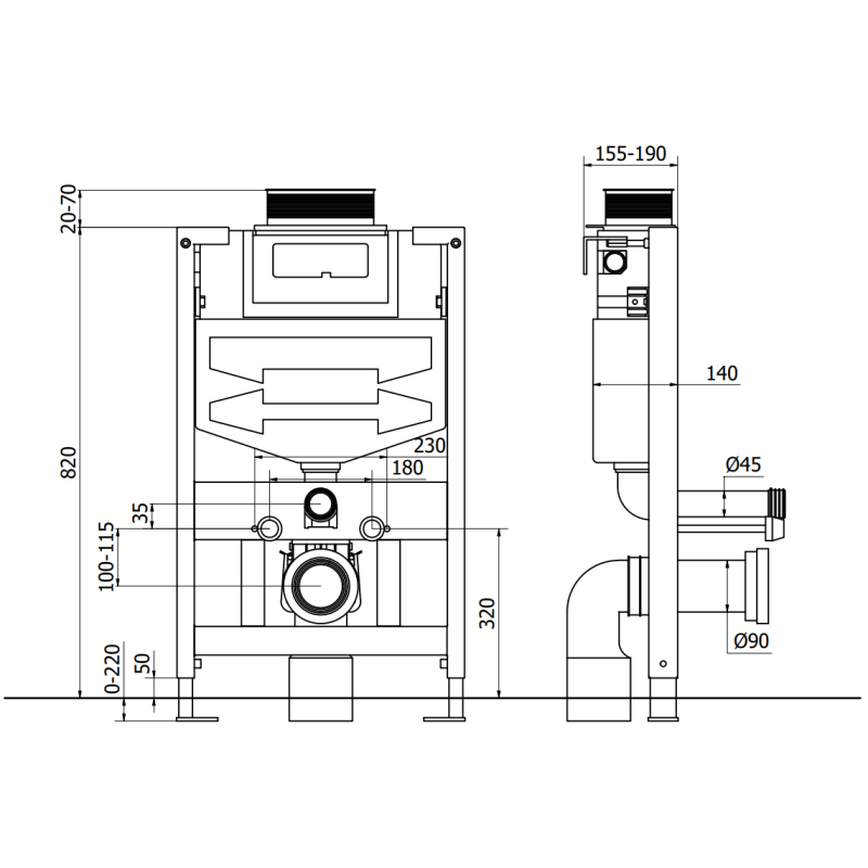 Mexen Fenix XS-U struttura da incasso per WC - 60850