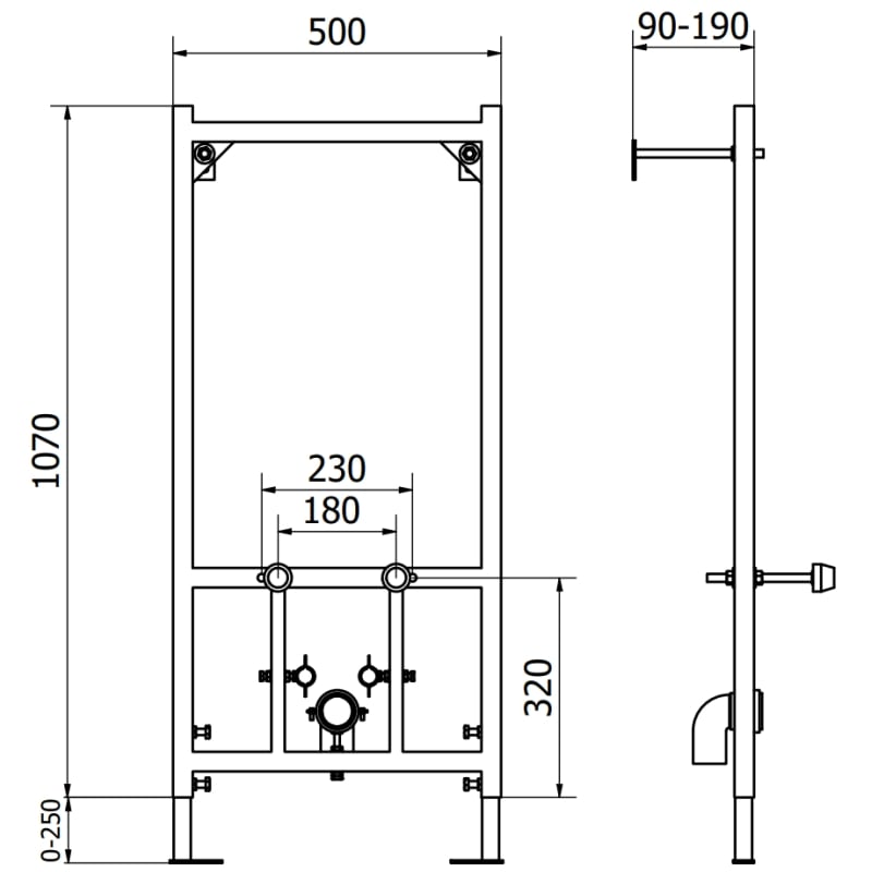 Mexen Fenix B concealed frame for bidet - 60999