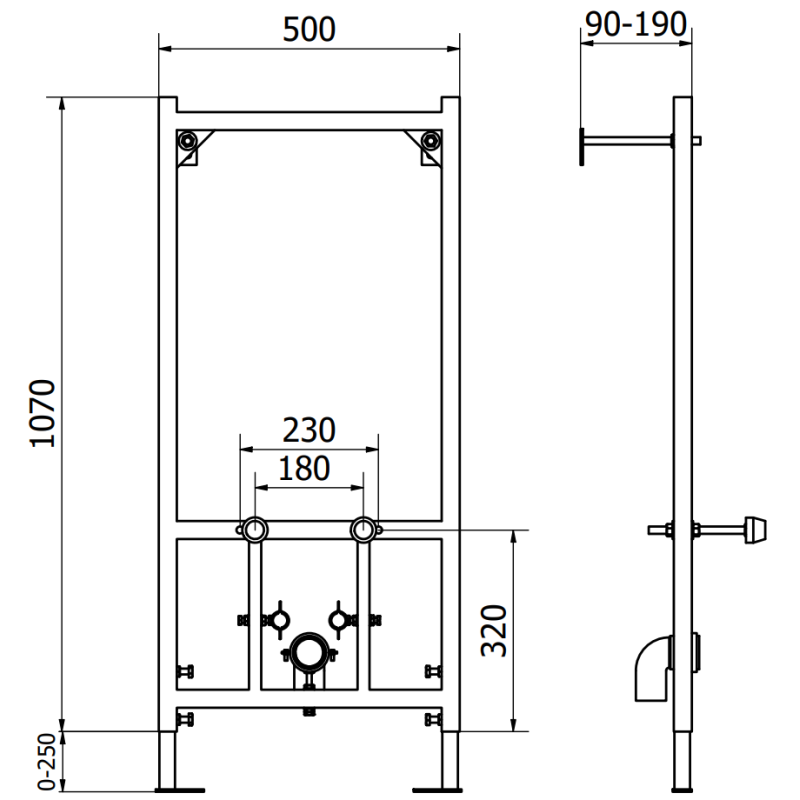 Mexen Fenix B estrutura embutida para bidé - 60999