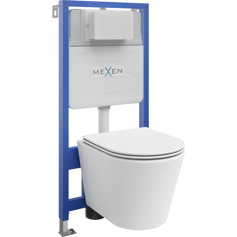 Mexen Rico Unterputz-WC-Set Fenix Slim mit WC-Schüssel und Softclose-Sitz, weiß matt - 61030724001