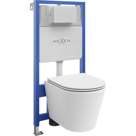 Mexen Rico σετ εντοιχισμένο WC σκελετός Fenix Slim με λεκάνη WC και κάθισμα αργής