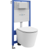 Mexen Rico ugradbeni WC set, okvir Fenix Slim s WC školjkom i sporospuštajućim poklopcem, bijela mat - 61030724001