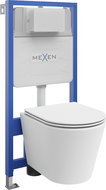 Mexen Rico podometni WC komplet stela Fenix Slim z WC školjko in počasno padajočim sedežem, bela mat - 61030724001