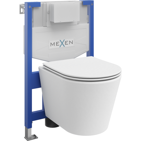Mexen Rico WC sisseehitatud paigalduskomplekt Fenix XS-F koos WC poti ja aeglaselt langeva kaanega, valge matt - 68030724001
