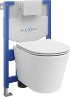 Mexen inbouwset WC frame Fenix XS-F met WC pot Rico en zacht sluitend toiletzitting, wit mat - 68030724001