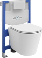 Mexen Rico ensemble WC encastré châssis Fenix XS-F avec cuvette WC et abattant à descente progressive, blanc mat