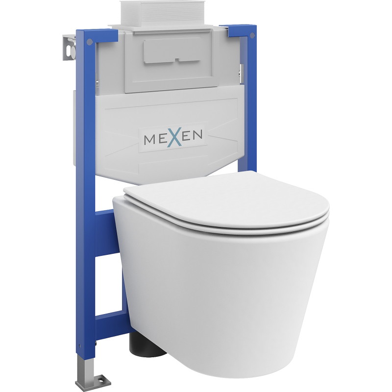 Mexen Rico WC Concealed Set Fenix XS-U Frame with WC Bowl and Soft-Close Seat, Matte White - 68530724001
