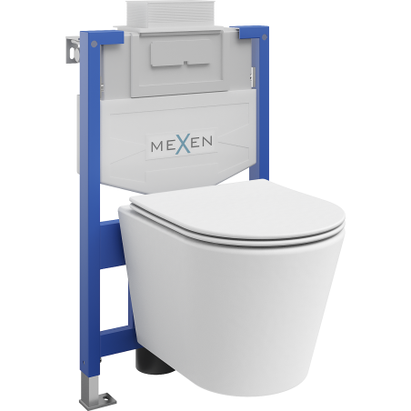 Mexen Rico ugradbeni WC set Fenix XS-U s WC školjkom i sjedalom s odvojenim spuštanjem, bijeli mat - 68530724001