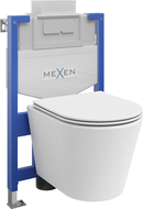 Mexen conjunto empotrado WC estructura Fenix XS-U con taza WC Rico y asiento de cierre suave, blanco mate - 68530724001