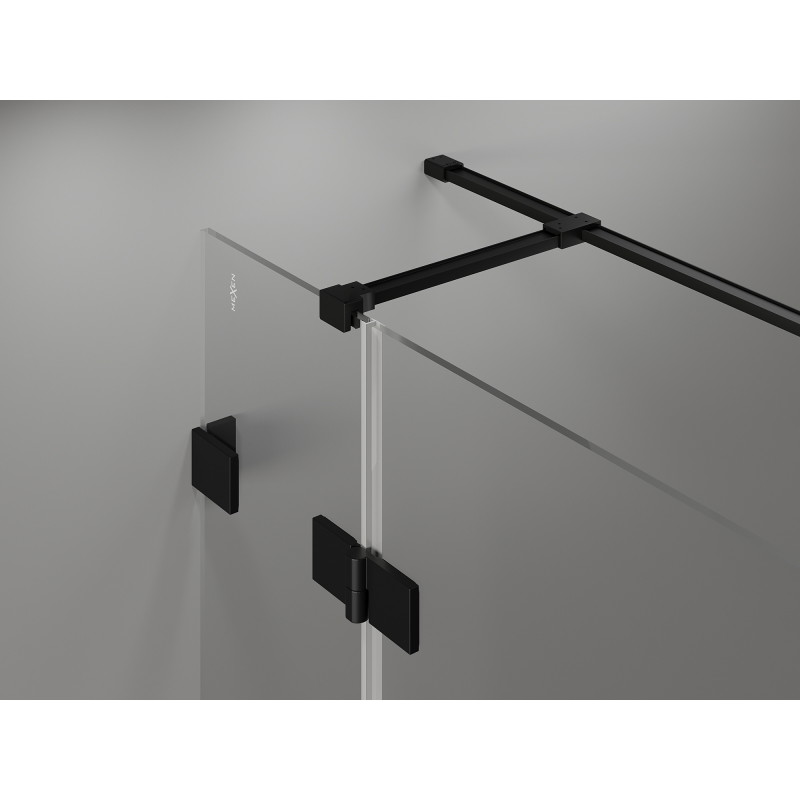 Mexen Lunar T kabina prysznicowa uchylna lewa 70 x 100 cm, transparent, czarna - 834T-070-100-70-00-L