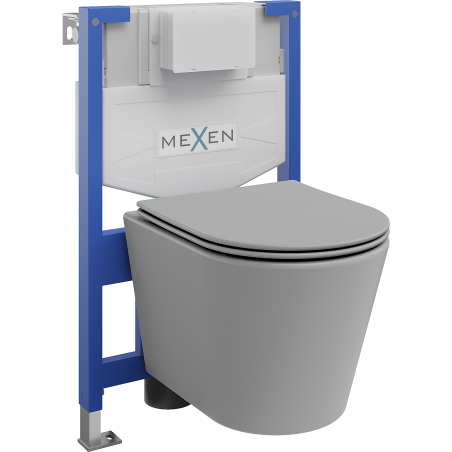 Mexen Rico Unterputz-WC-Set Fenix XS-F mit WC-Schüssel und Soft-Close-Sitz, hellgrau matt - 68030724061
