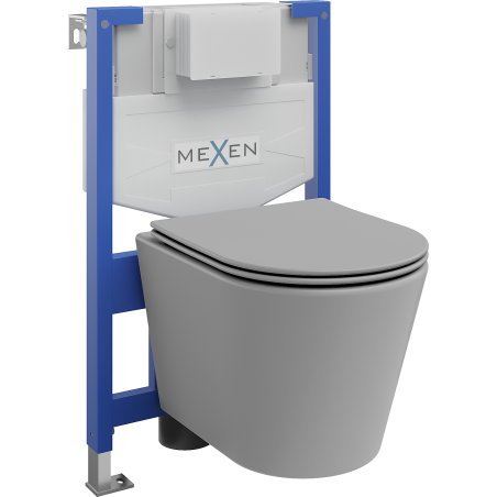 Mexen Rico WC concealed set Fenix XS-F frame with WC bowl and soft-close seat, light gray matte - 68030724061