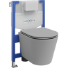 Mexen Rico Unterputz-WC-Set Fenix XS-F mit WC-Schüssel und Soft-Close-Sitz, hellgrau matt - 68030724061