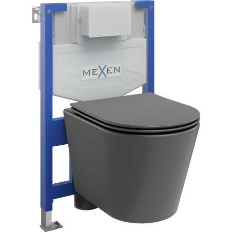 Mexen Rico inbouw WC set Fenix XS-F met WC-pot en softclose zitting, donkergrijs mat - 68030724071