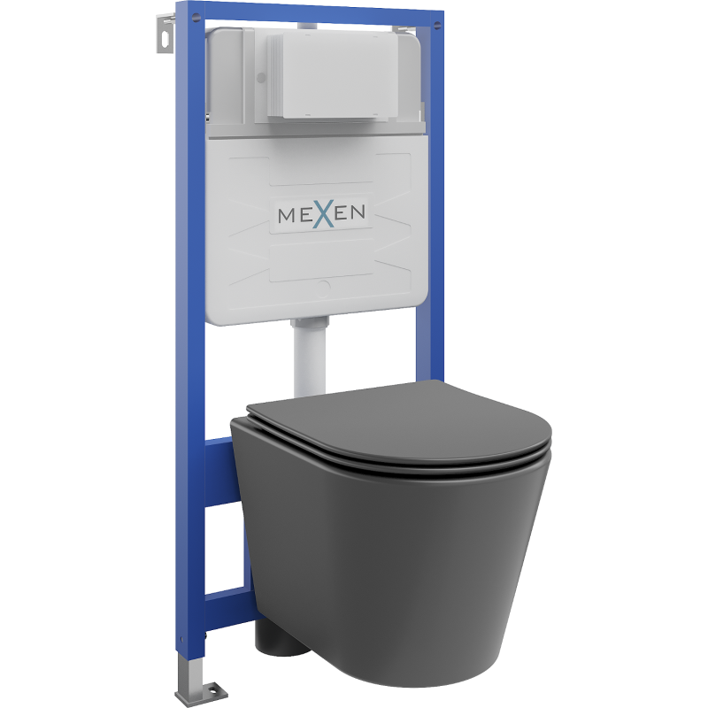 Mexen Unterputz-WC-Set Fenix Slim mit WC-Rico und Softclose-Sitz, dunkelgrau matt - 61030724071