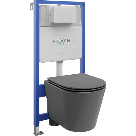 Mexen Unterputz-WC-Set Fenix Slim mit WC-Rico und Softclose-Sitz, dunkelgrau matt - 61030724071