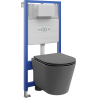 Mexen Rico Unterputz-WC-Set Fenix Slim mit WC-Schüssel und Softclose-Sitz, dunkelgrau matt - 61030724071