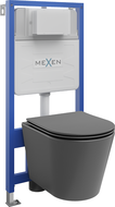 Mexen inbouwset WC frame Fenix Slim met WC-kom Rico en softclose zitting, donkergrijs mat - 61030724071
