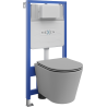 Mexen Rico Fenix Slim WC Concealed Set with WC Bowl and Soft-Close Seat, Light Gray Matte - 61030724061
