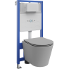 Mexen Rico set WC da incasso struttura Fenix Slim con vaso WC e sedile a chiusura rallentata, grigio chiaro opaco - 61030724061