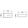 Mexen Inez Aufsatzwaschbecken links 40 x 20 cm, hellgrau matt - 21484061L