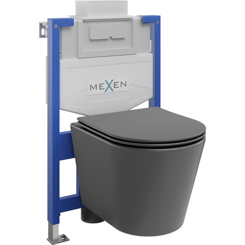 Mexen Rico podžbukni WC Fenix XS-U sa WC školjkom i daskom za tiho zatvaranje, tamno siva mat - 68530724071
