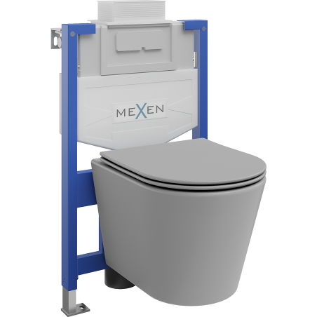 Mexen zestaw podtynkowy WC stelaż Fenix XS-U z miską WC Rico i deską wolnoopadającą, szary jasny mat - 68530724061
