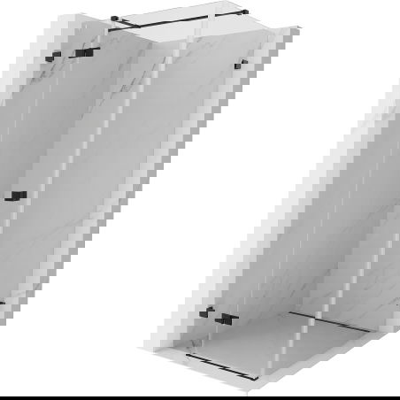 Mexen Lunar T cabina doccia battente sinistra 100 x 100 cm, trasparente, nera - 834T-100-100-70-00-L