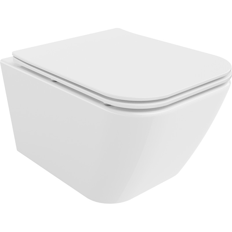 Mexen Madox inodoro Rimless con asiento de cierre suave slim, duroplast, blanco brillante - 30154000