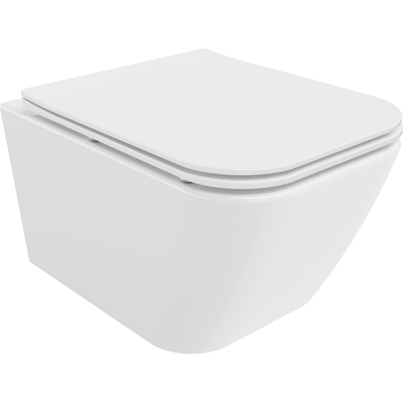 Mexen Madox WC-skål Rimless med mjukstängande slim-sits, duroplast, vit glans - 30154000